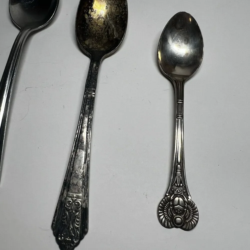 Vtg Stainless Silverplate Spoon Lot 10pc Oneida Wm Rogers Victor Royal Saxony